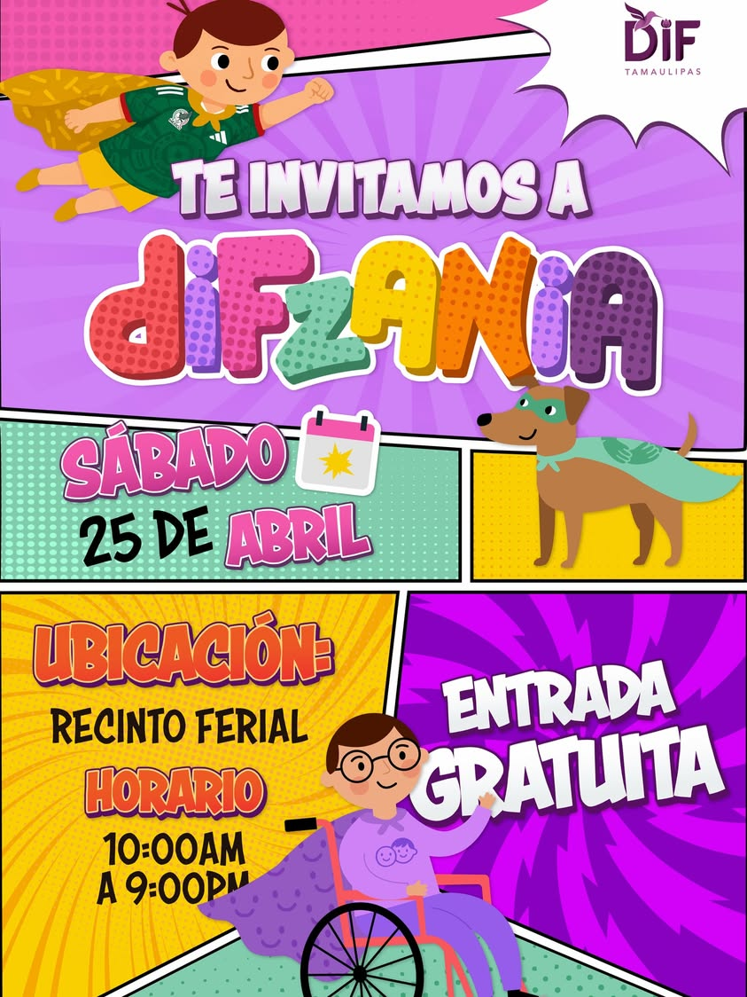 ¡La diversión ya tiene fecha! El Sistema DIF Tamaulipas te invita a DIFzania “Mi Familia, Mis Héroes”, un espacio diseña…