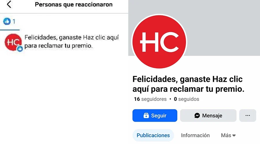 ¡Cuidado! página falsa usa imagen de Hora Cero para engañar a seguidores