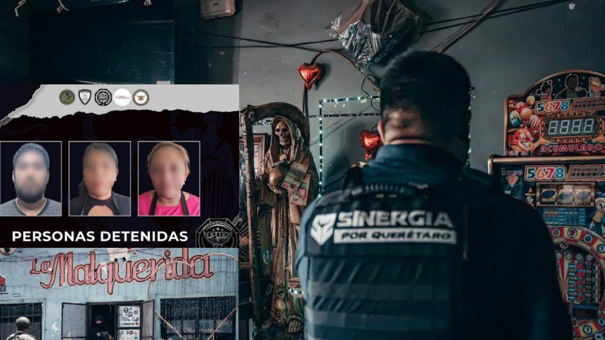 Aseguran 18 máquinas tragamonedas y detienen a tres tras cateos en Querétaro