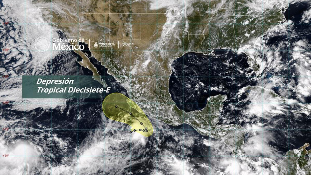Se forma la depresión tropical Diecisiete-E frente a las costas del Pacífico mexicano